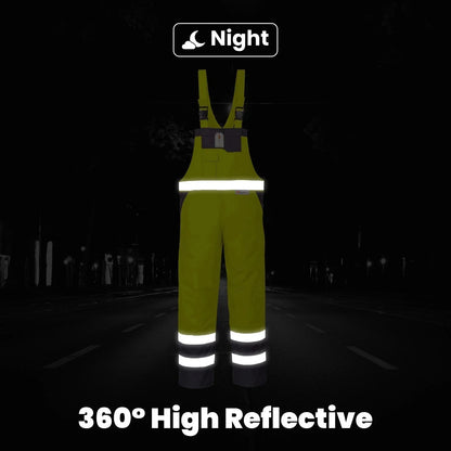 Hi Vis Reflective  Bib and Brace Waterproof Dungarees