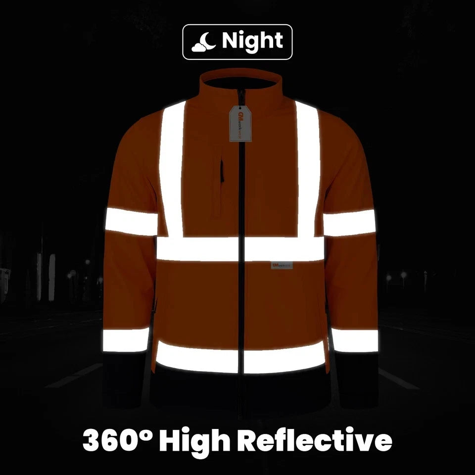 Hi Vis Reflective Soft Shell Jacket Safety Work Jacket