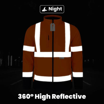 Hi Vis Reflective Soft Shell Jacket Safety Work Jacket