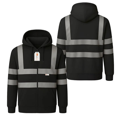 Hi Vis Zip-Up Hoodie – Reflective Safety Work Hoodie