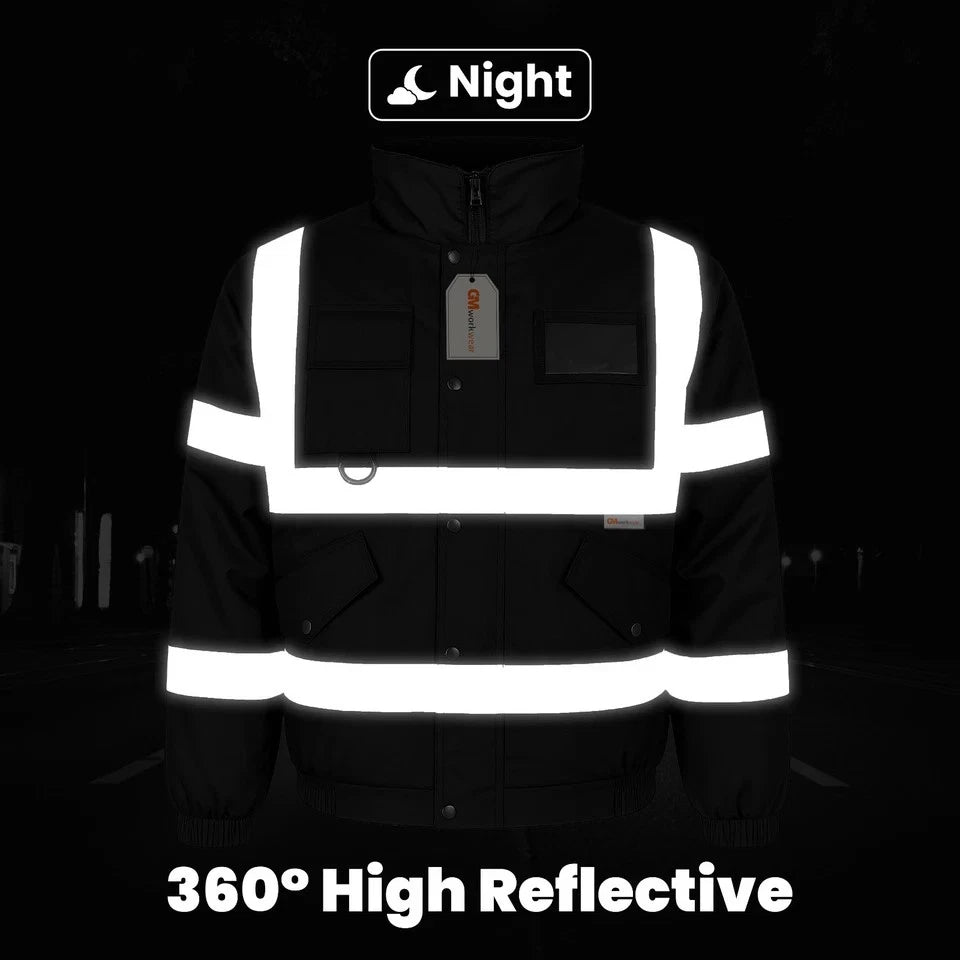 Hi Vis Reflective Bomber Jacket Waterproof