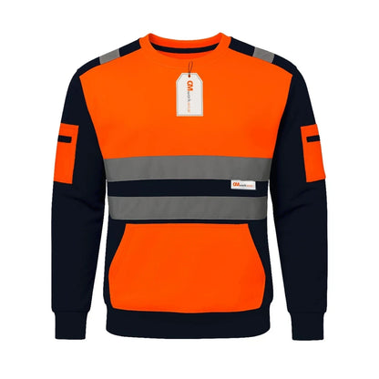 Hi Vis Reflective Sweatshirt 1 Stripe 2 Stripe