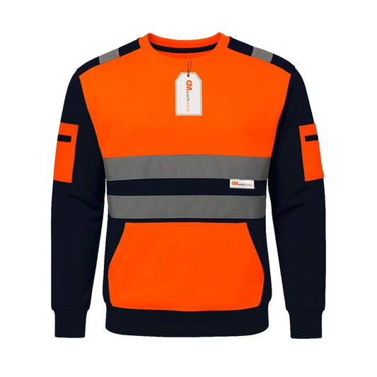 Hi Vis Reflective Sweatshirt 1 Stripe 2 Stripe