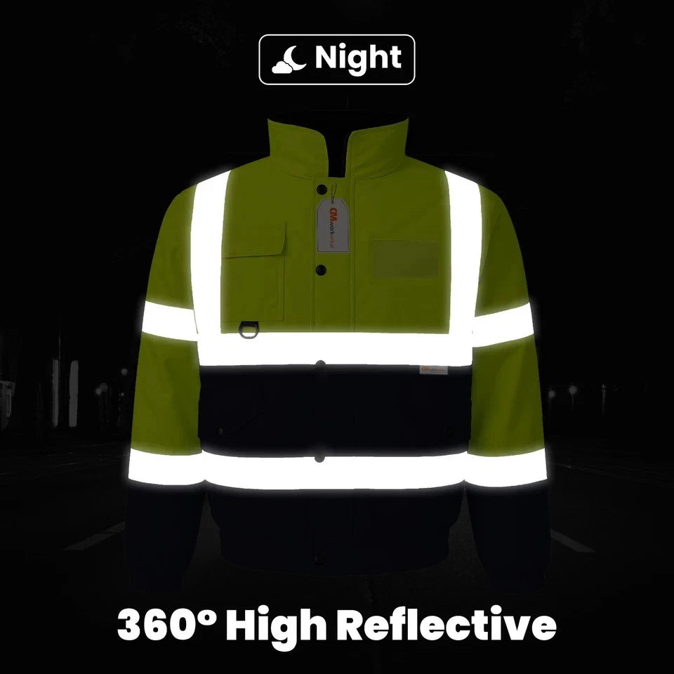 Hi Vis Reflective Bomber Jacket Waterproof