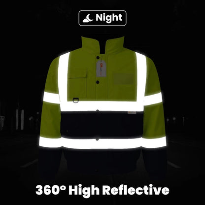 Hi Vis Reflective Bomber Jacket Waterproof