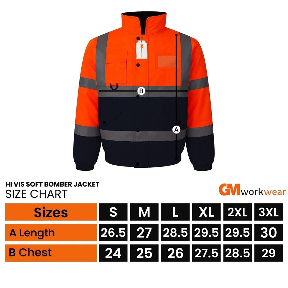 Hi Vis Reflective Bomber Jacket Waterproof