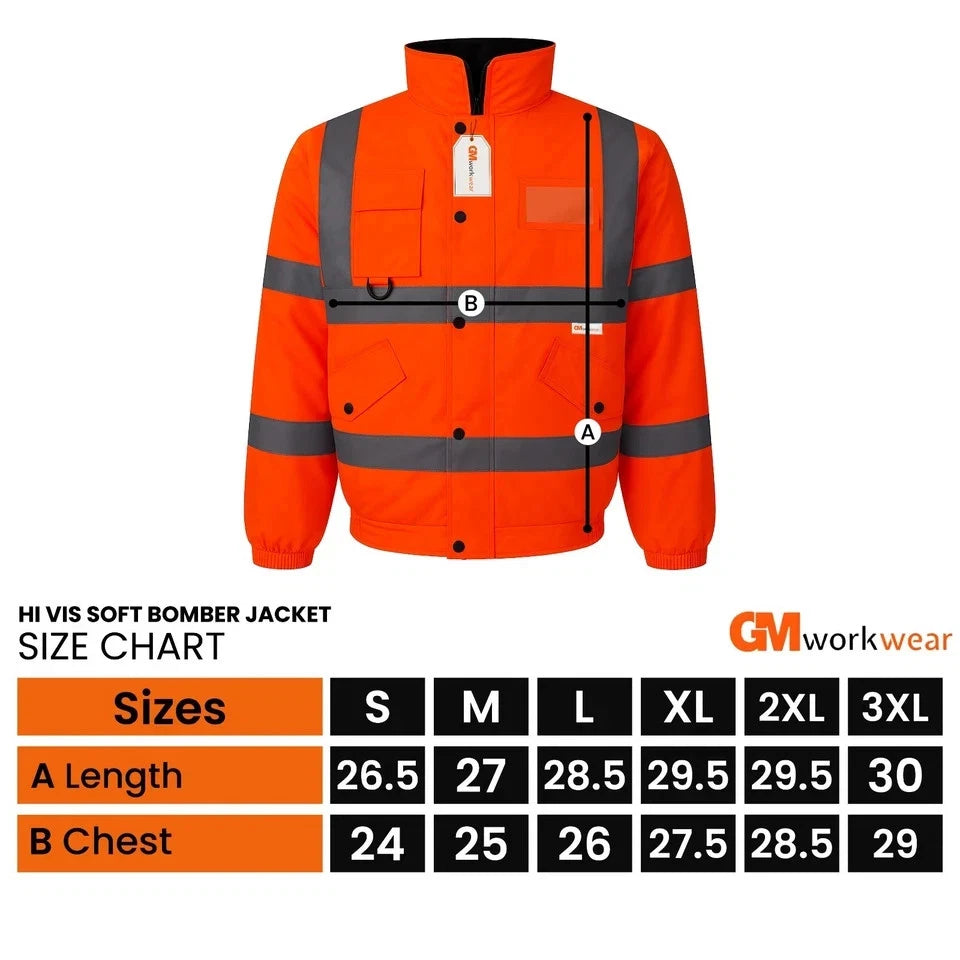 Hi Vis Reflective Bomber Jacket Waterproof