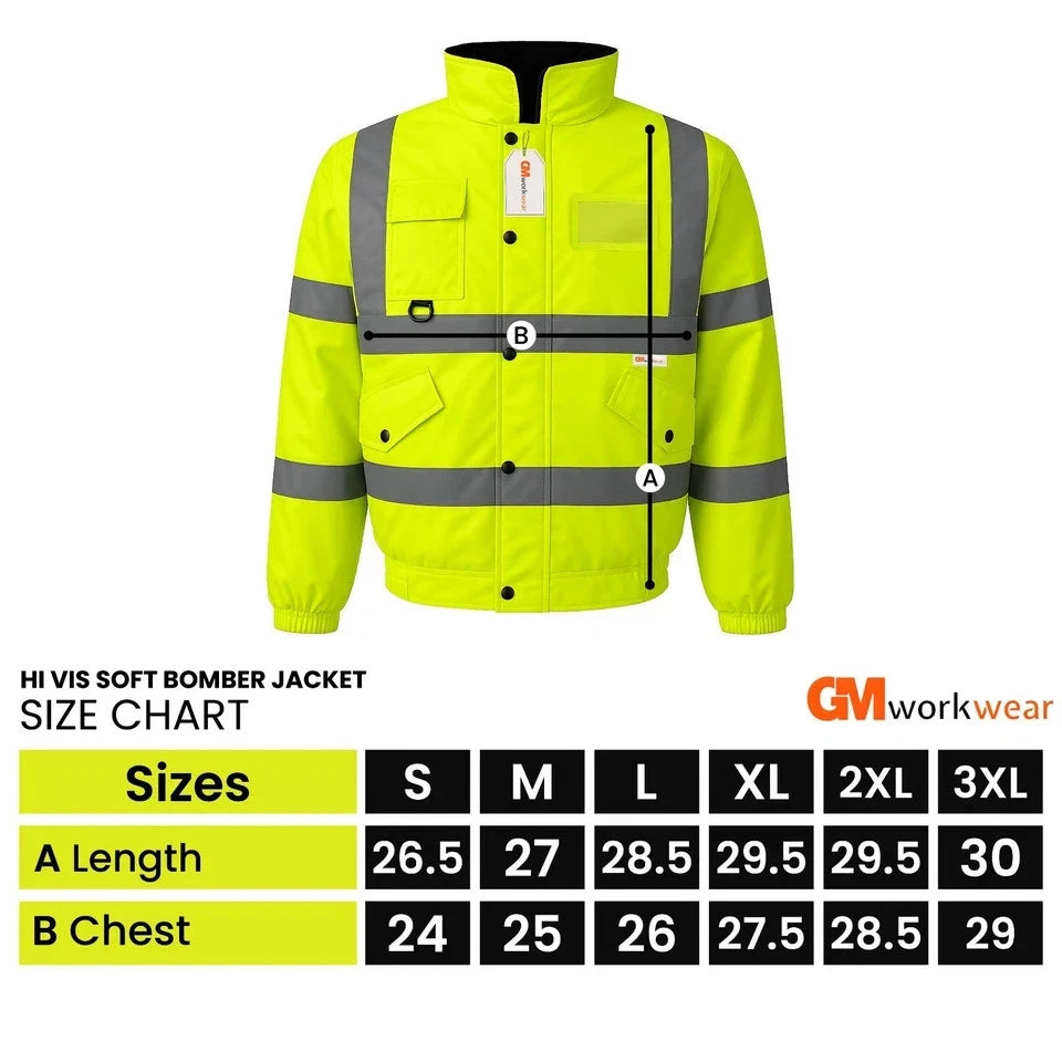 Hi Vis Reflective Bomber Jacket Waterproof
