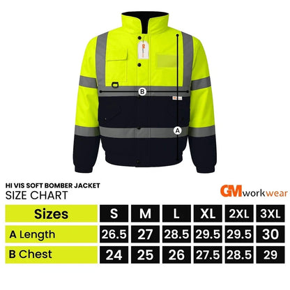 Hi Vis Reflective Bomber Jacket Waterproof