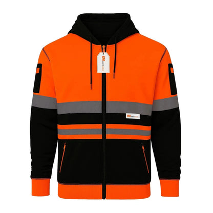 Hi Vis Reflective Hoodie Jacket Zip Up Hoodie