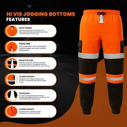 Hi Vis Jogging Bottoms Safety Work Joggers
