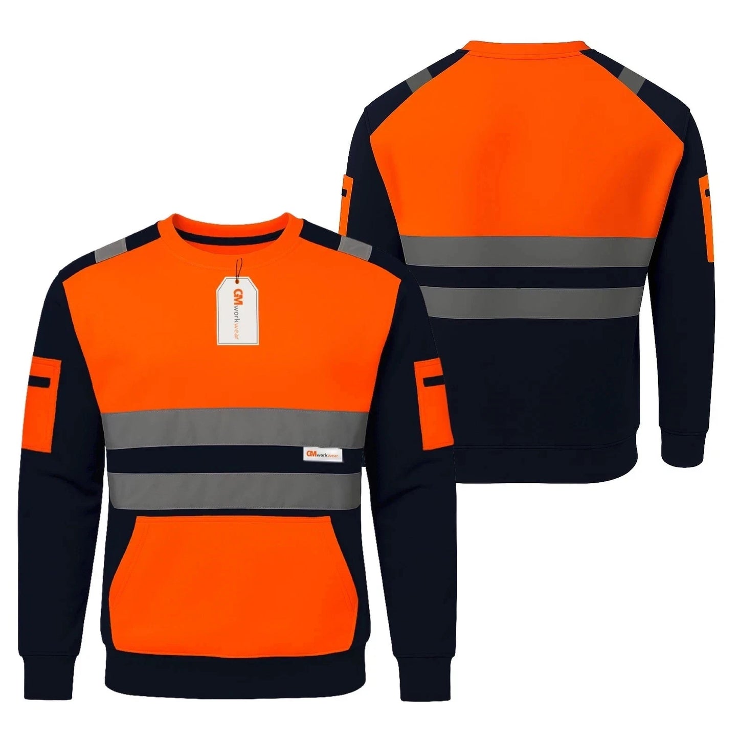 Hi Vis Reflective Sweatshirt 1 Stripe 2 Stripe