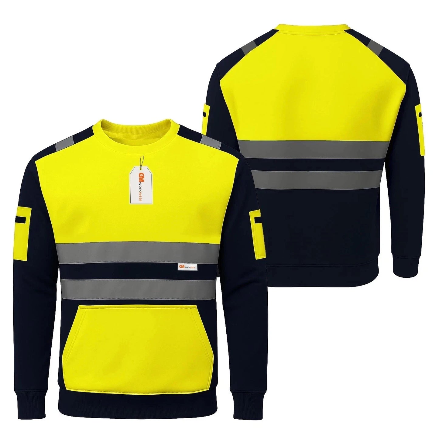 Hi Vis Reflective Sweatshirt 1 Stripe 2 Stripe