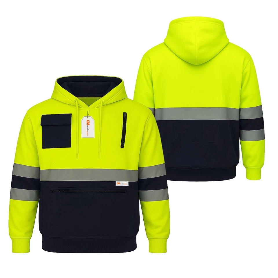 High Visibility Zip Pocket Hoodie