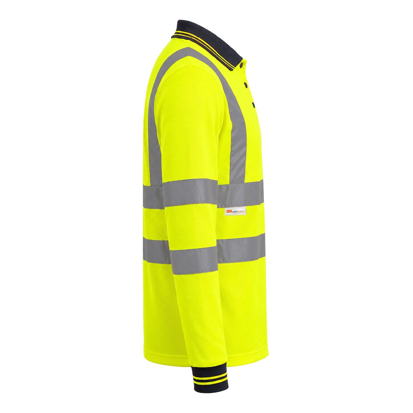 GM Workwear High Visibility Long Sleeve Polo Shirt