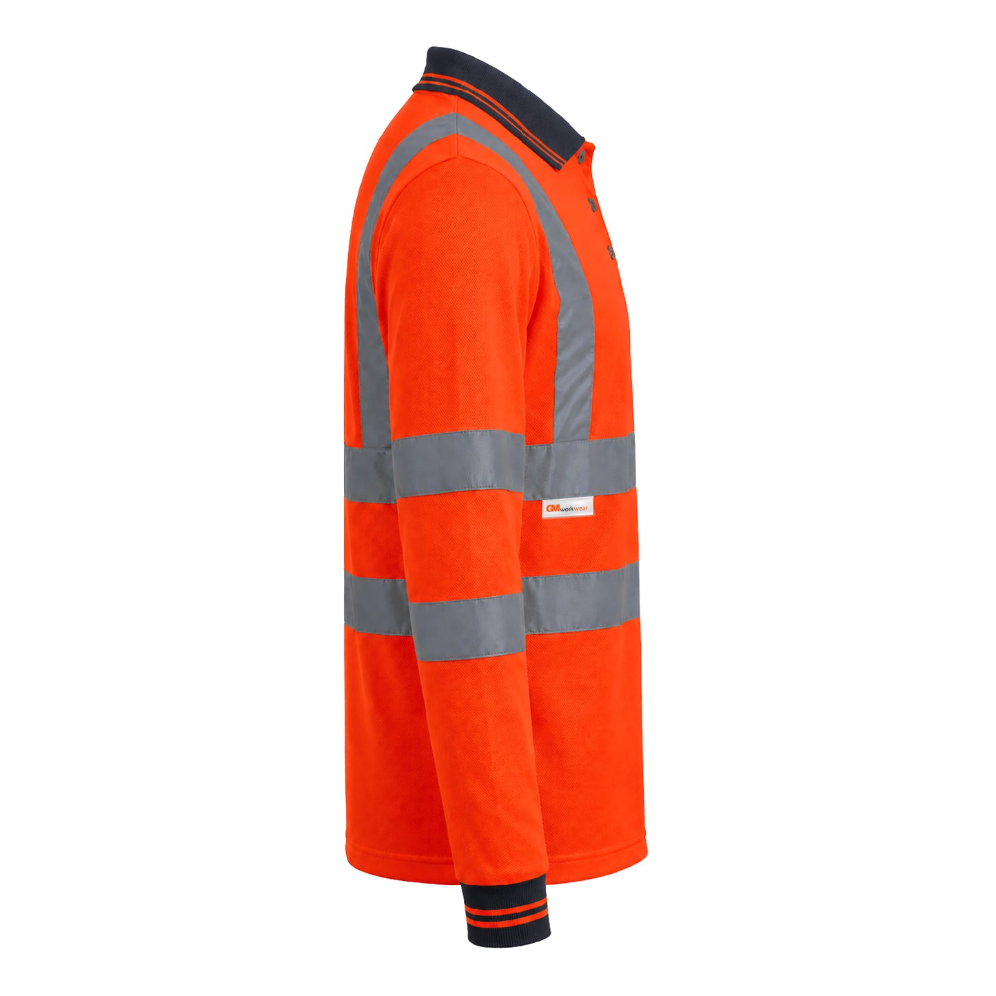 GM Workwear High Visibility Long Sleeve Polo Shirt