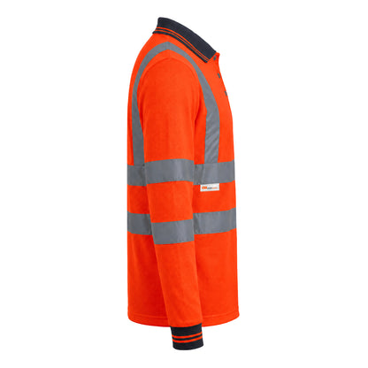GM Workwear High Visibility Long Sleeve Polo Shirt