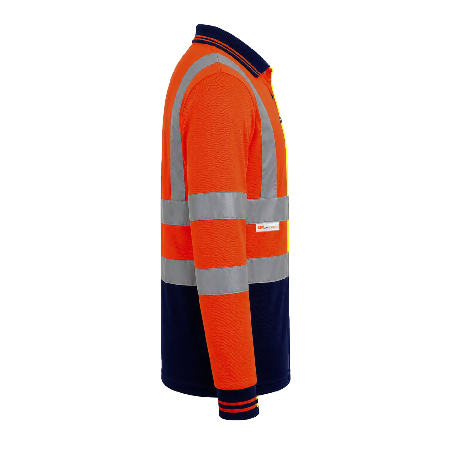 GM Workwear High Visibility Long Sleeve Polo Shirt