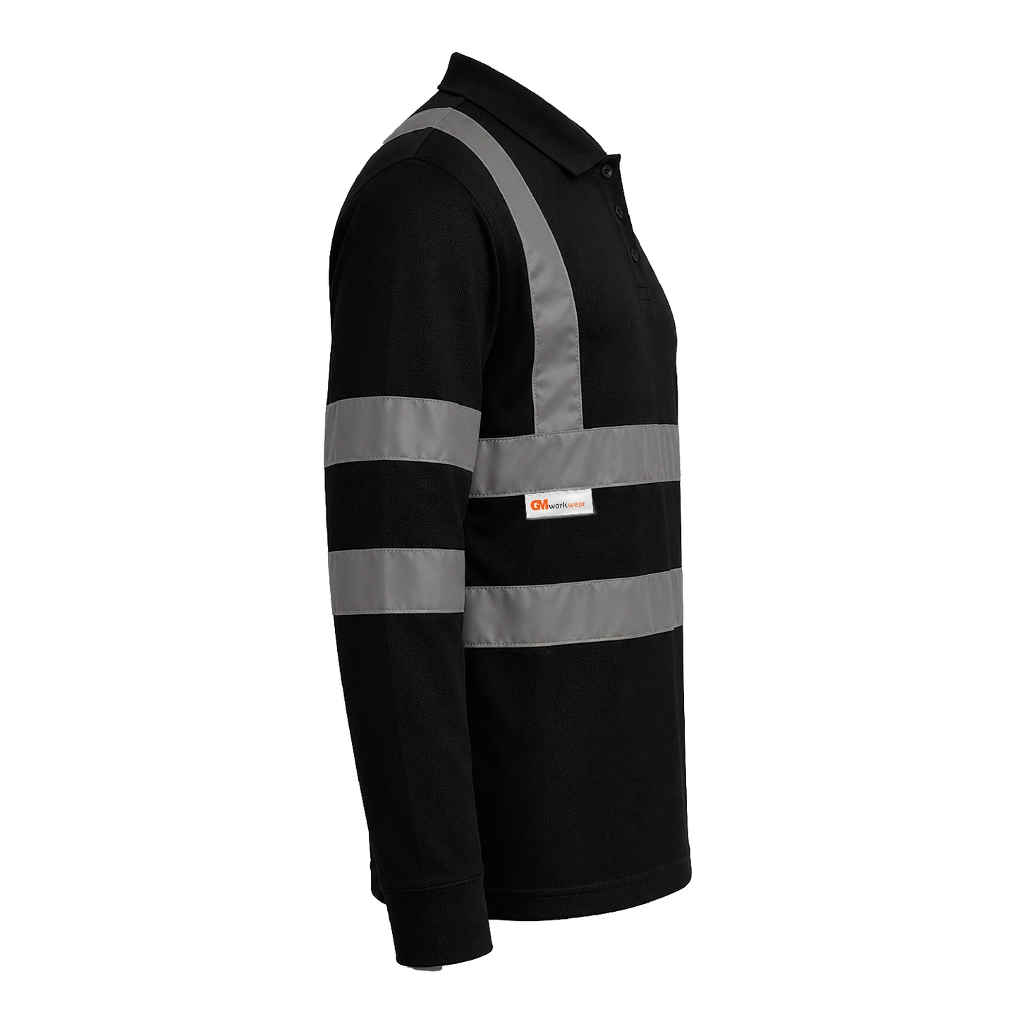 GM Workwear High Visibility Long Sleeve Polo Shirt