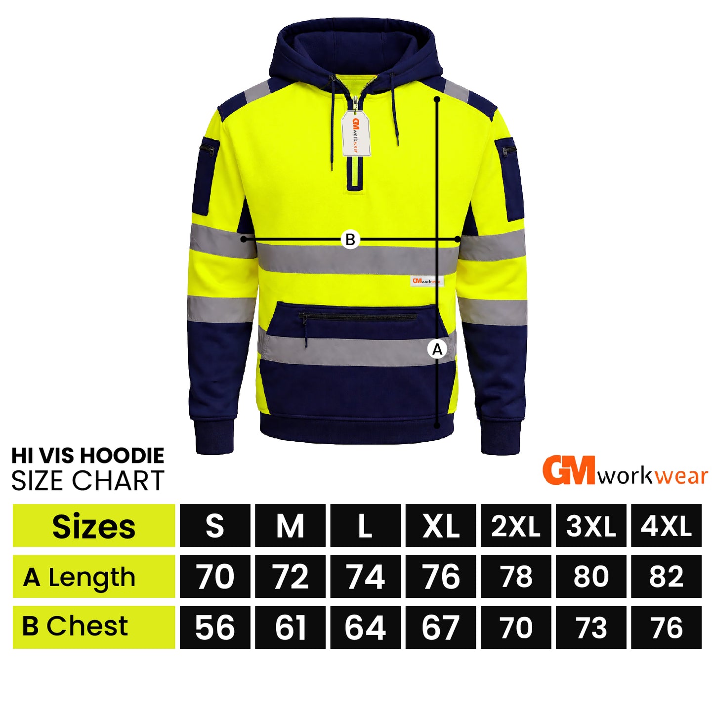 High Visibility Reflective Quarter Zip Hoodie
