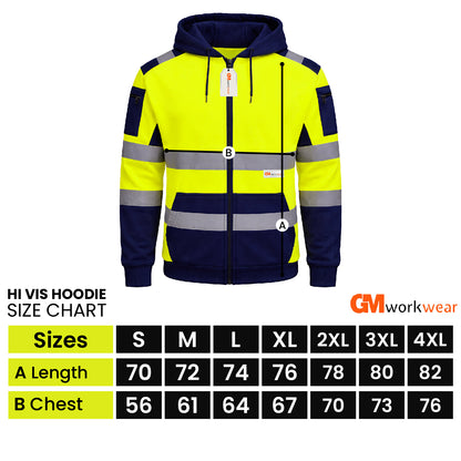High Visibility Reflective Zip Up Hoodie